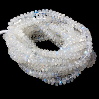 5.5-7mm Rainbow Moonstone plain rondelles beads 18 inch 135 pieces AA
