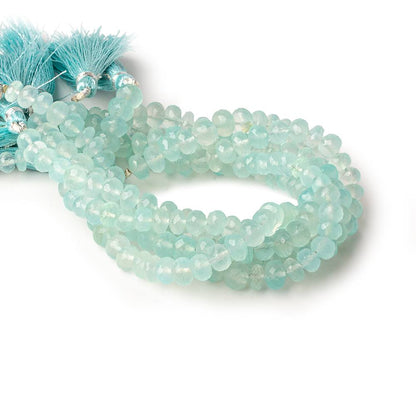 5.5-7mm Seafoam Green Chalcedony faceted rondelles 8 inch 40 beads  AAA