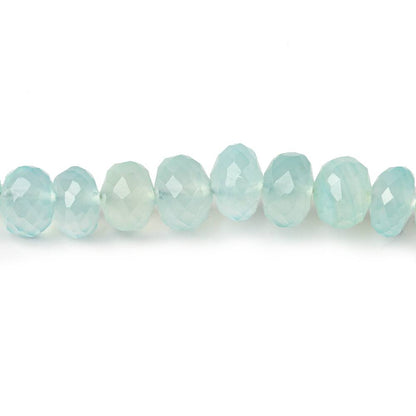 5.5-7mm Seafoam Green Chalcedony faceted rondelles 8 inch 40 beads  AAA