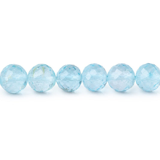 5.5-7mm Sky Blue Topaz Faceted Round Beads 16 inch 69 pieces A