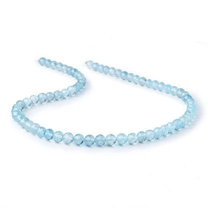 5.5-7mm Sky Blue Topaz Faceted Round Beads 16 inch 69 pieces A