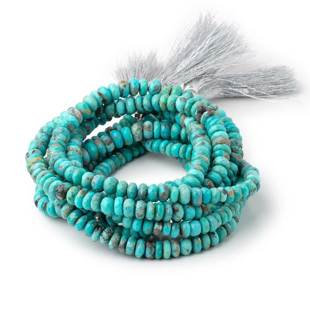 5.5-7mm Sleeping Beauty Turquoise Faceted Rondelle Beads 16 inch 224 pieces AA