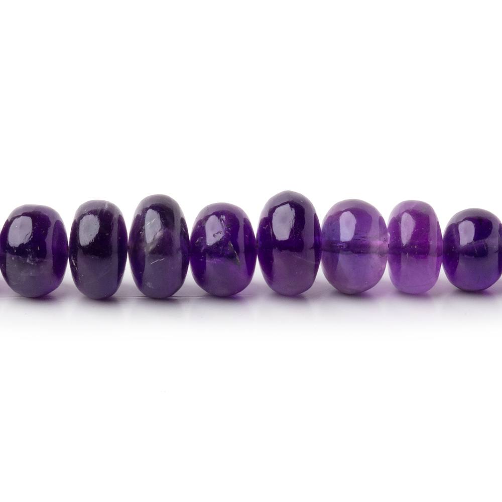 7-8mm African Amethyst Plain Rondelle Beads 16 inch 74 pieces
