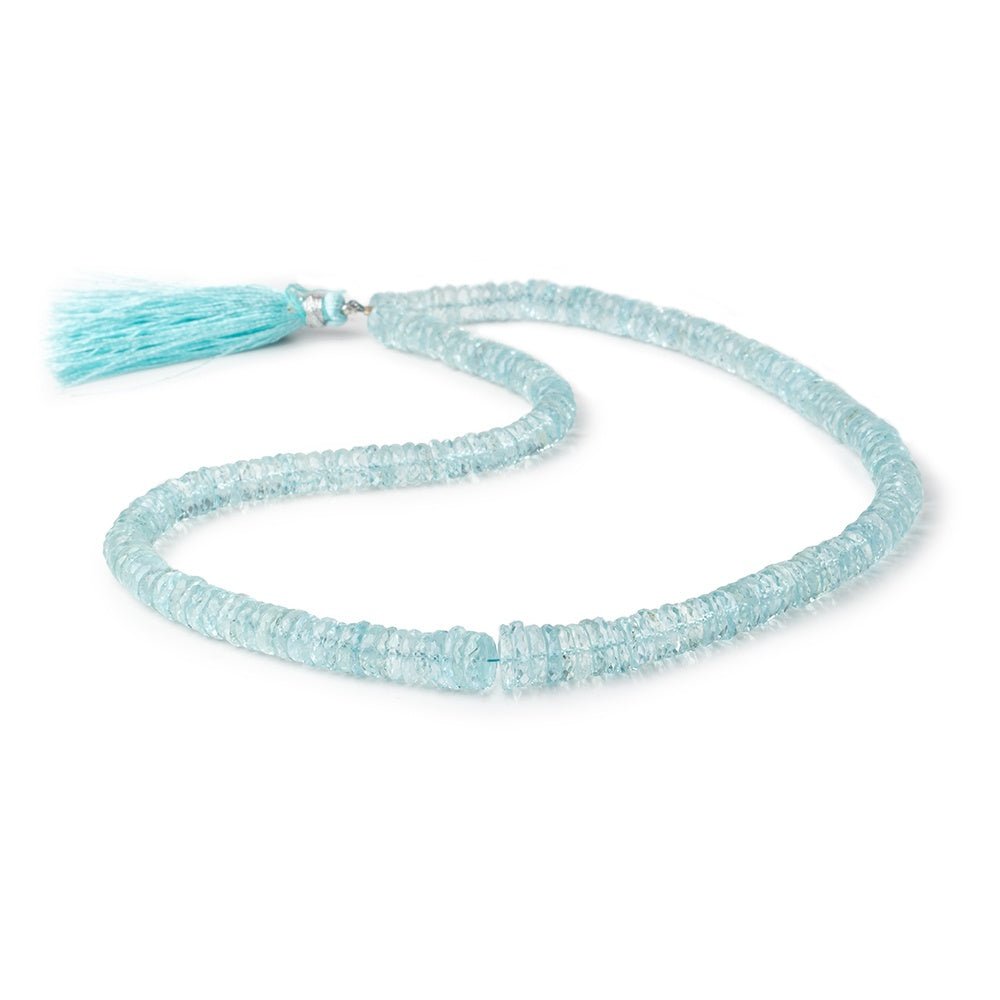 5.5-8mm Aquamarine Faceted Heishi Beads 15 inch 221 pieces AAA