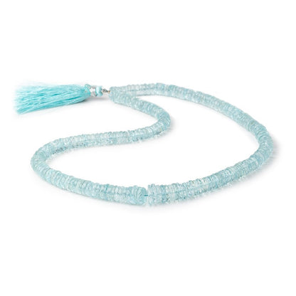 5.5-8mm Aquamarine Faceted Heishi Beads 15 inch 221 pieces AAA
