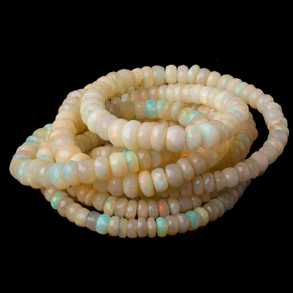 5.5-8mm Ethiopian Opal Faceted Rondelles 18 inch 135 beads AAA