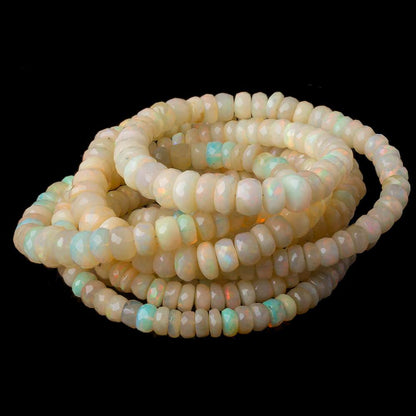 5.5-8mm Ethiopian Opal Faceted Rondelles 18 inch 135 beads AAA