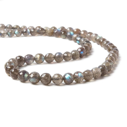 5.5-8mm Labradorite faceted round beads 17 inch 66 pieces