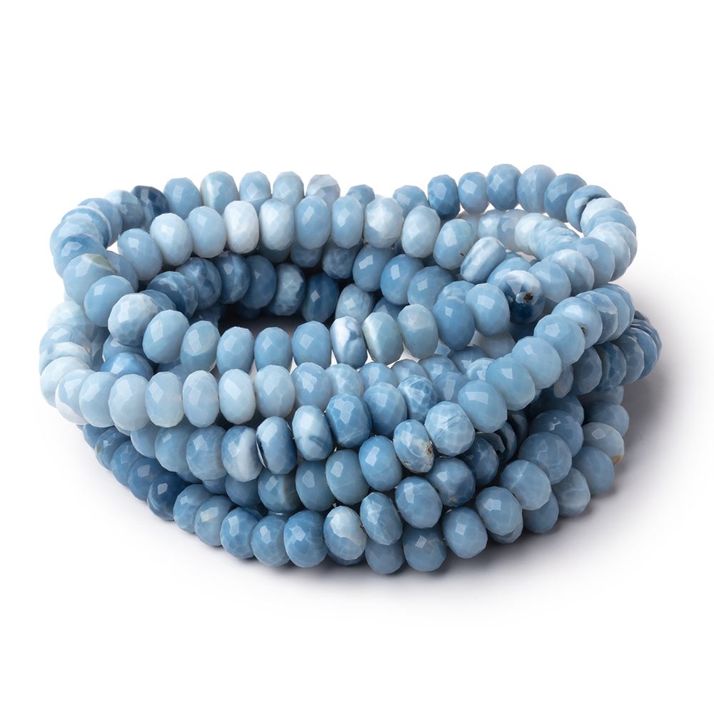5.5-8mm Owyhee Blue Opal Faceted Rondelle Beads 15.75 inch 78 pieces