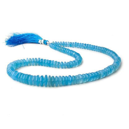 5.5-8mm Tropical Blue Chalcedony Plain Rondelle Beads 16 inch 135 pcs