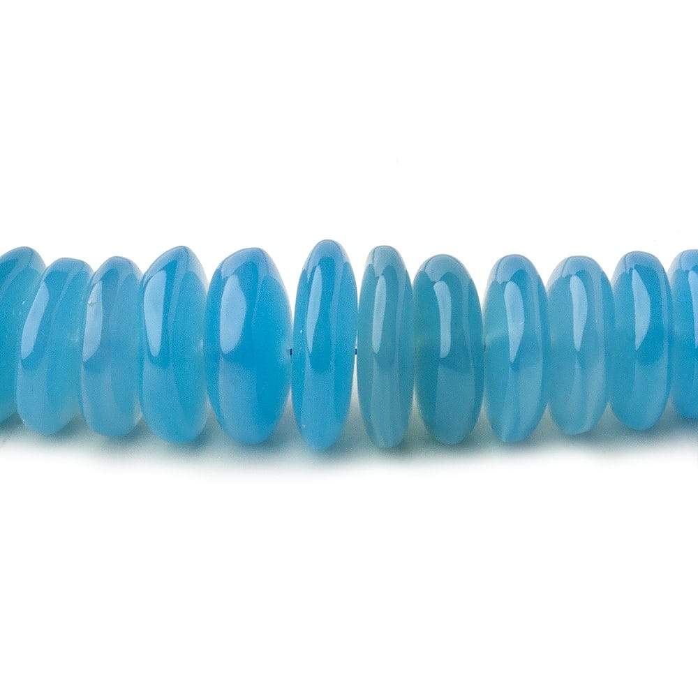 5.5-8mm Tropical Blue Chalcedony Plain Rondelle Beads 16 inch 135 pcs