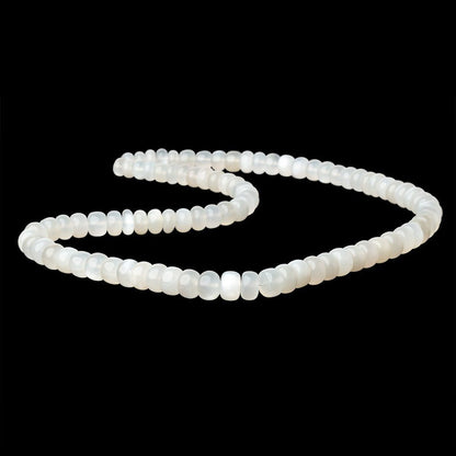 5.5-8mm White Moonstone Plain Rondelle Beads 16 inch 90 pieces