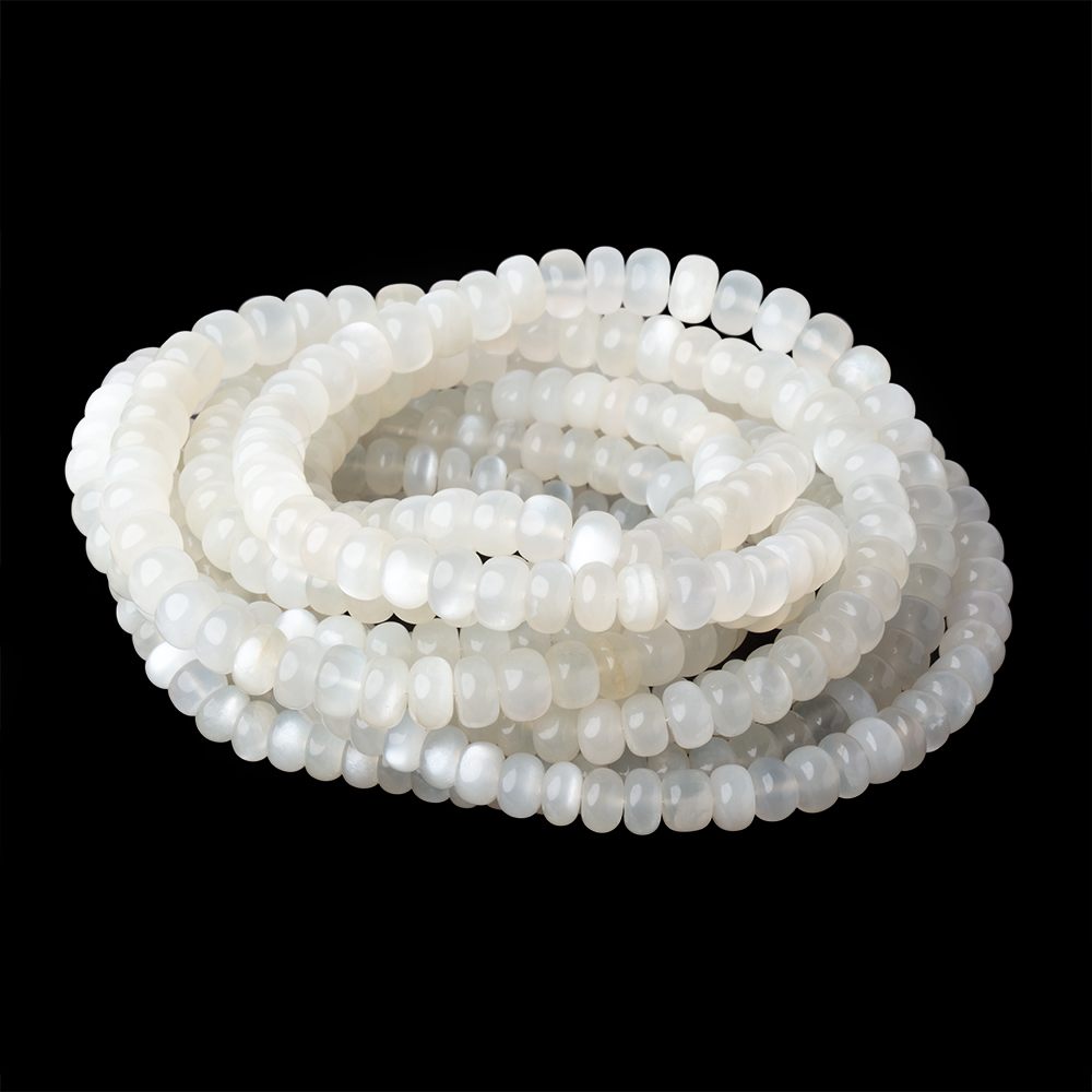 5.5-8mm White Moonstone Plain Rondelle Beads 16 inch 90 pieces