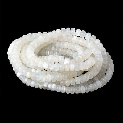 5.5-8mm White Moonstone Plain Rondelle Beads 16 inch 90 pieces