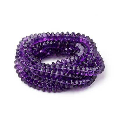 5.5-9mm Amethyst German Faceted Rondelles 16 inch 85 Beads