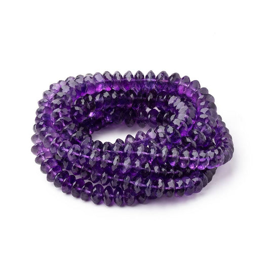 5.5-9mm Amethyst German Faceted Rondelles 16 inch 85 Beads