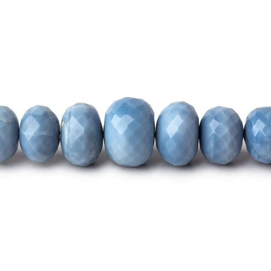 6.5-9mm Owyhee Denim Blue Opal faceted rondelle Beads 15 inch 90 pieces