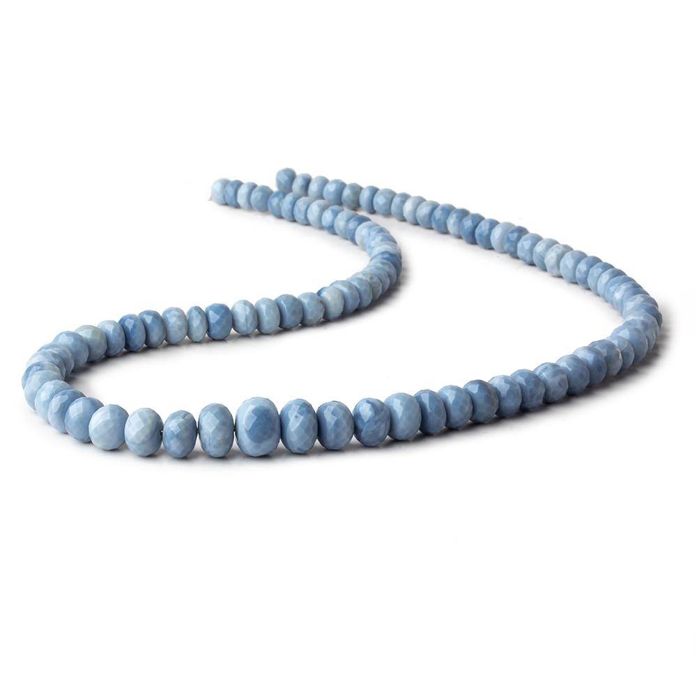 6.5-9mm Owyhee Denim Blue Opal faceted rondelle Beads 15 inch 90 pieces