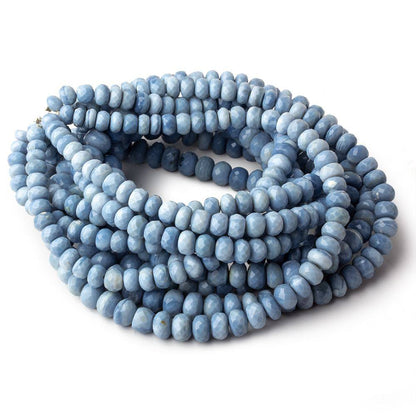 6.5-9mm Owyhee Denim Blue Opal faceted rondelle Beads 15 inch 90 pieces