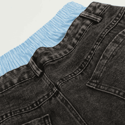 Palestine Design Unisex Double Waist Baggy Wide Leg Jeans. FINAL SALE.