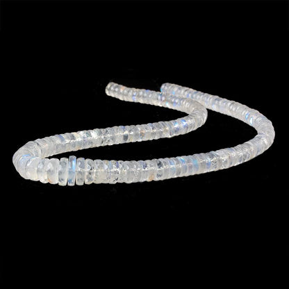 5.5mm - 10mm Rainbow Moonstone faceted heshi beads 14 inch 149 pieces AAA