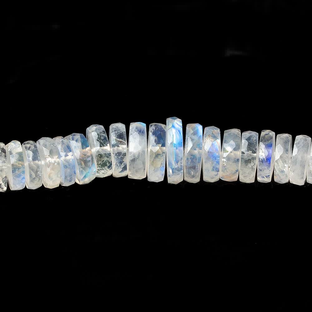 5.5mm - 10mm Rainbow Moonstone faceted heshi beads 14 inch 149 pieces AAA