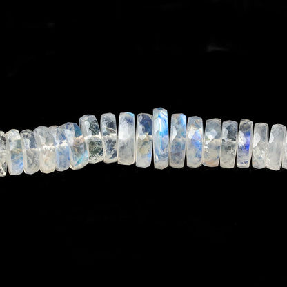 5.5mm - 10mm Rainbow Moonstone faceted heshi beads 14 inch 149 pieces AAA