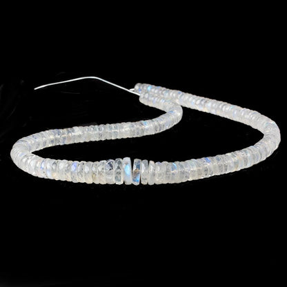 5.5mm - 9.5mm Rainbow Moonstone faceted heshi beads 14 inch 158 pieces AA