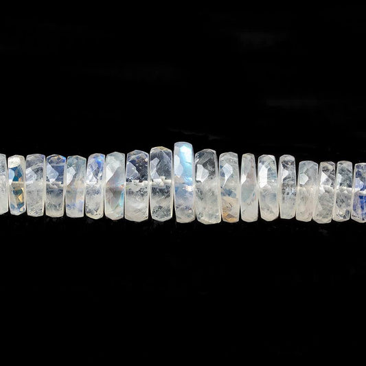 5.5mm - 9.5mm Rainbow Moonstone faceted heshi beads 14 inch 158 pieces AA