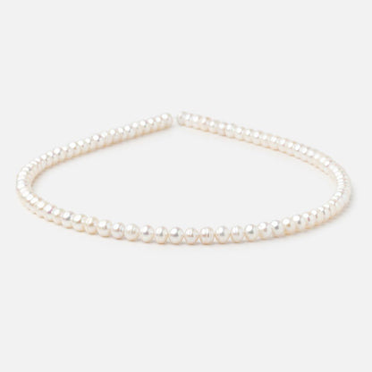 5.5mm Creamy White Ringed Baroque Freshwater Pearls 15 inch 68 Beads