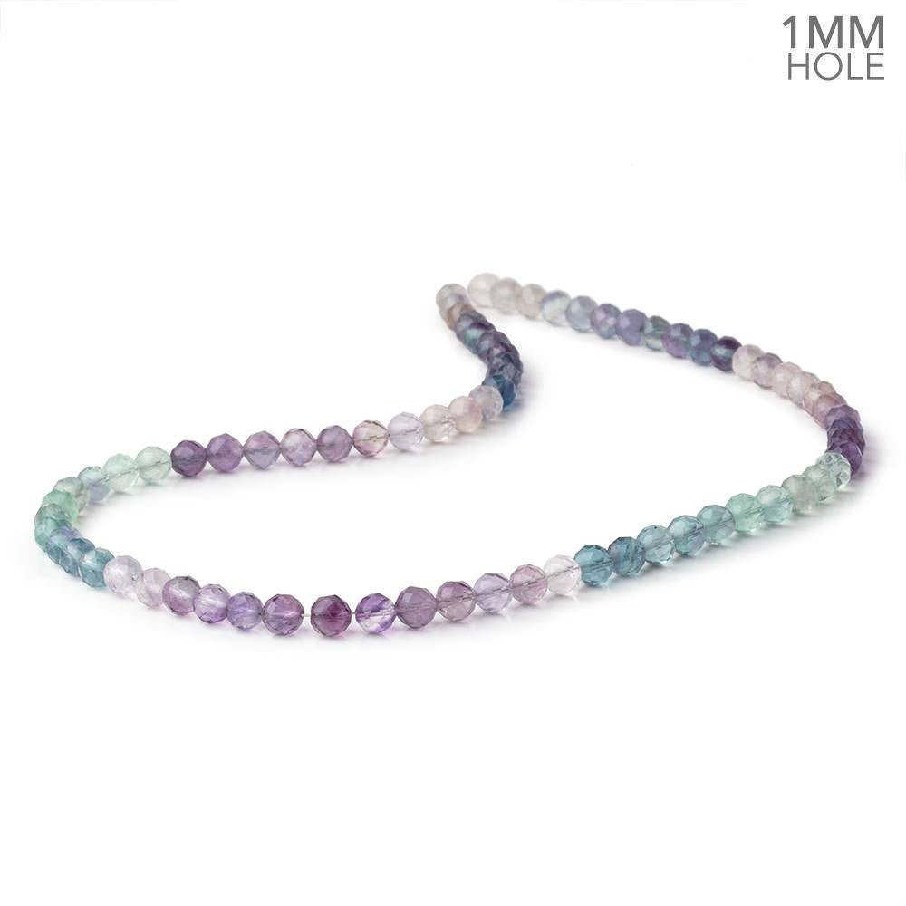 5.5mm Fluorite Faceted Round Beads 16 inch 75 pieces 1mm hole