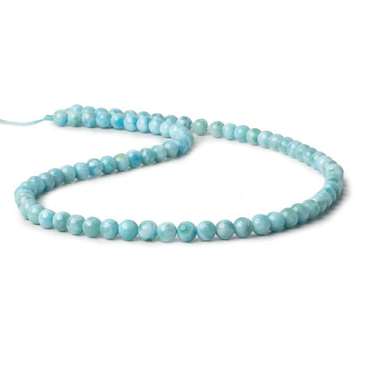 5.5mm Larimar plain rounds 15.5 inch 80 beads