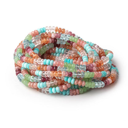 5.5mm Multi Gemstone Plain Rondelle Beads 36 inch 280 pieces AA