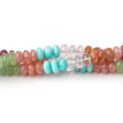 5.5mm Multi Gemstone Plain Rondelle Beads 36 inch 280 pieces AA