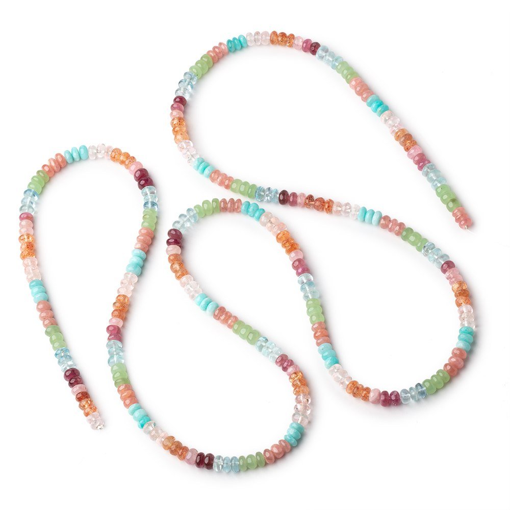 5.5mm Multi Gemstone Plain Rondelle Beads 36 inch 280 pieces AA