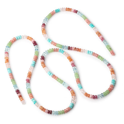 5.5mm Multi Gemstone Plain Rondelle Beads 36 inch 280 pieces AA