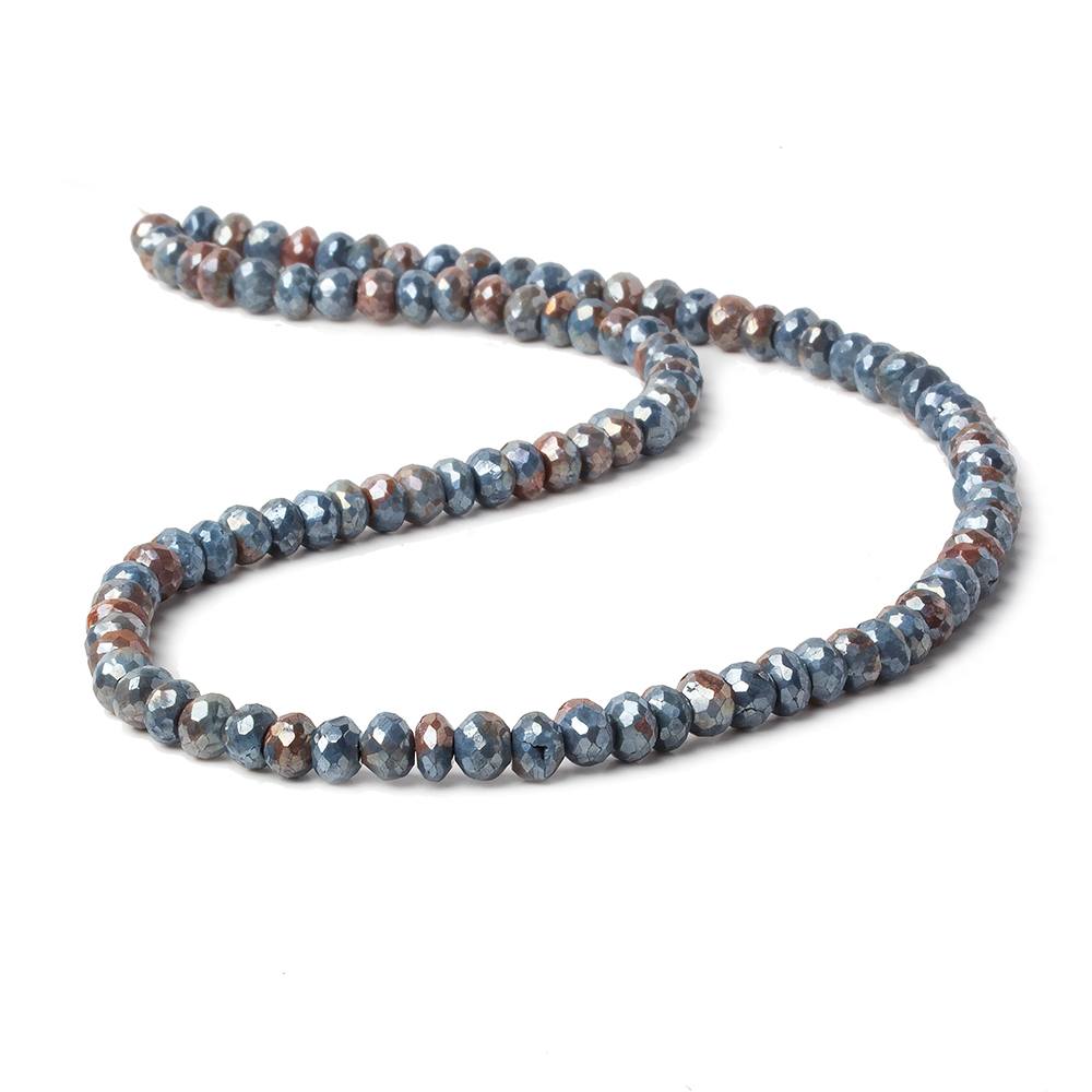 5.5mm Mystic Ferrous Blue Quartz faceted rondelle beads 16 inch 98 pieces