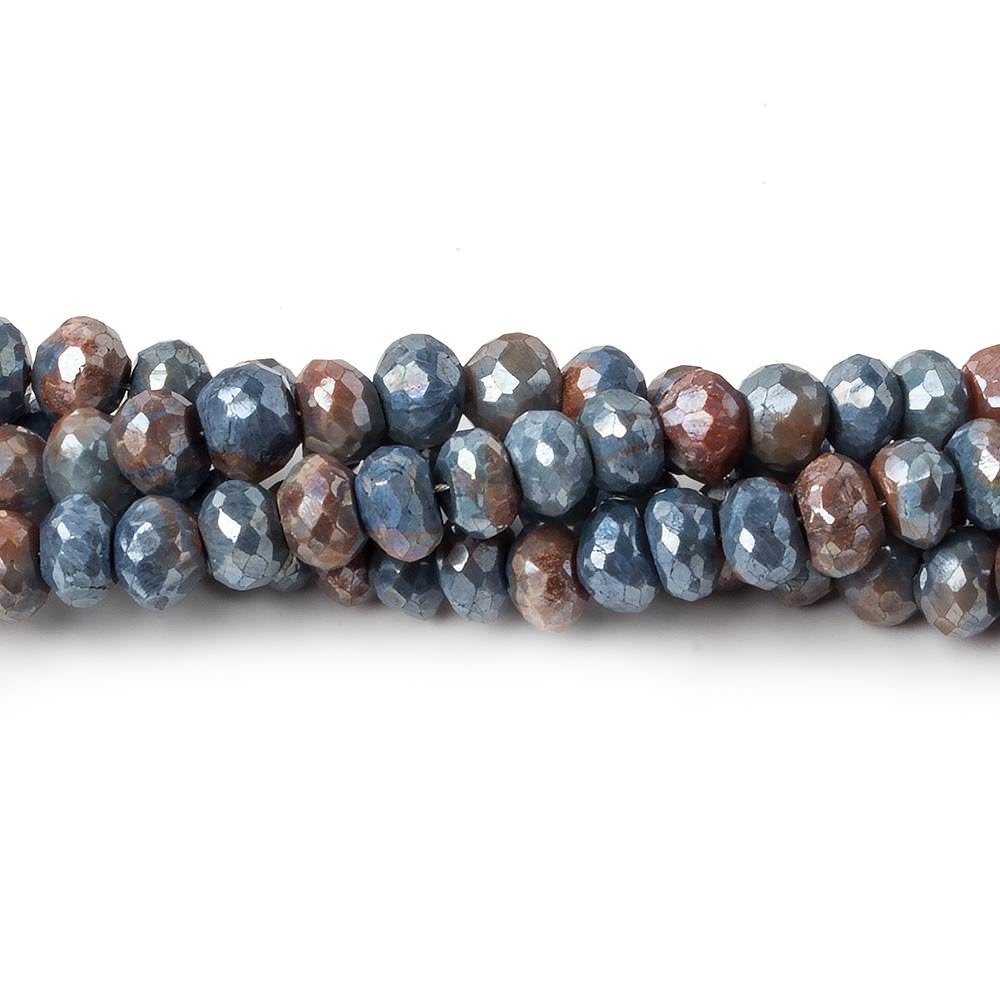 5.5mm Mystic Ferrous Blue Quartz faceted rondelle beads 16 inch 98 pieces