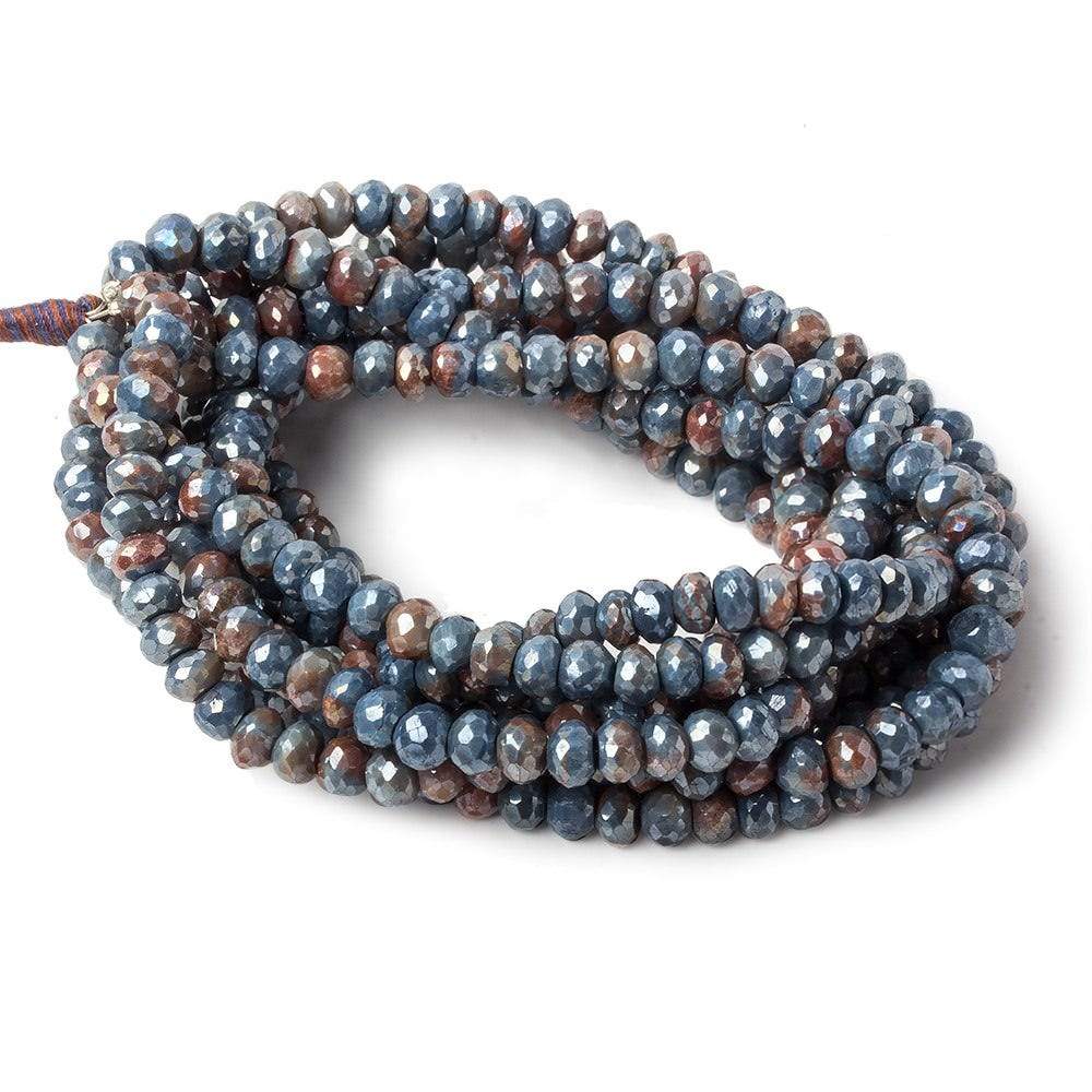 5.5mm Mystic Ferrous Blue Quartz faceted rondelle beads 16 inch 98 pieces