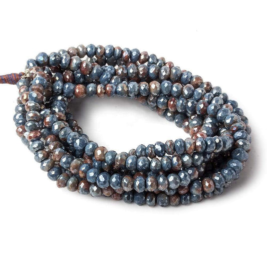 5.5mm Mystic Ferrous Blue Quartz faceted rondelle beads 16 inch 98 pieces