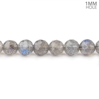 5.5mm Neon Blue flash Labradorite Faceted Rounds 18 inch 88 pieces 1mm Hole