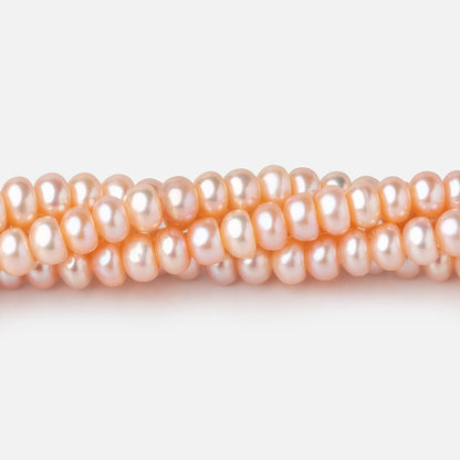 5.5mm Peach Button Freshwater Pearl Beads 15.5 inch 106 pieces