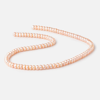 5.5mm Peach Button Freshwater Pearl Beads 15.5 inch 106 pieces