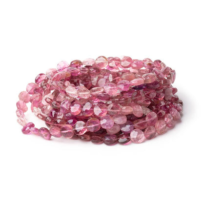 5.5mm Pink Tourmaline Faceted Coin Beads 16 inch 75 pieces AA