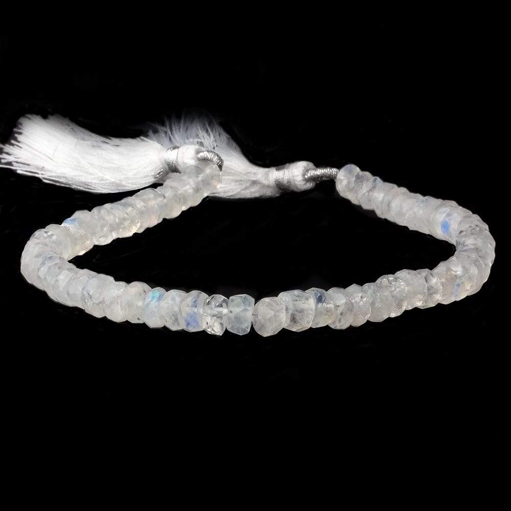 5.5mm Rainbow Moonstone Faceted Rondelle Beads 8 inch 62 pcs A Grade
