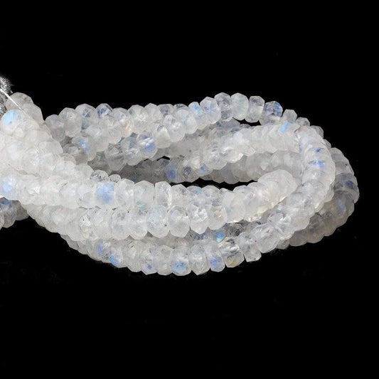 5.5mm Rainbow Moonstone Faceted Rondelle Beads 8 inch 62 pcs A Grade