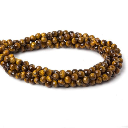 5.5mm Tiger's Eye Faceted Round Beads 14 inch 65 pieces
