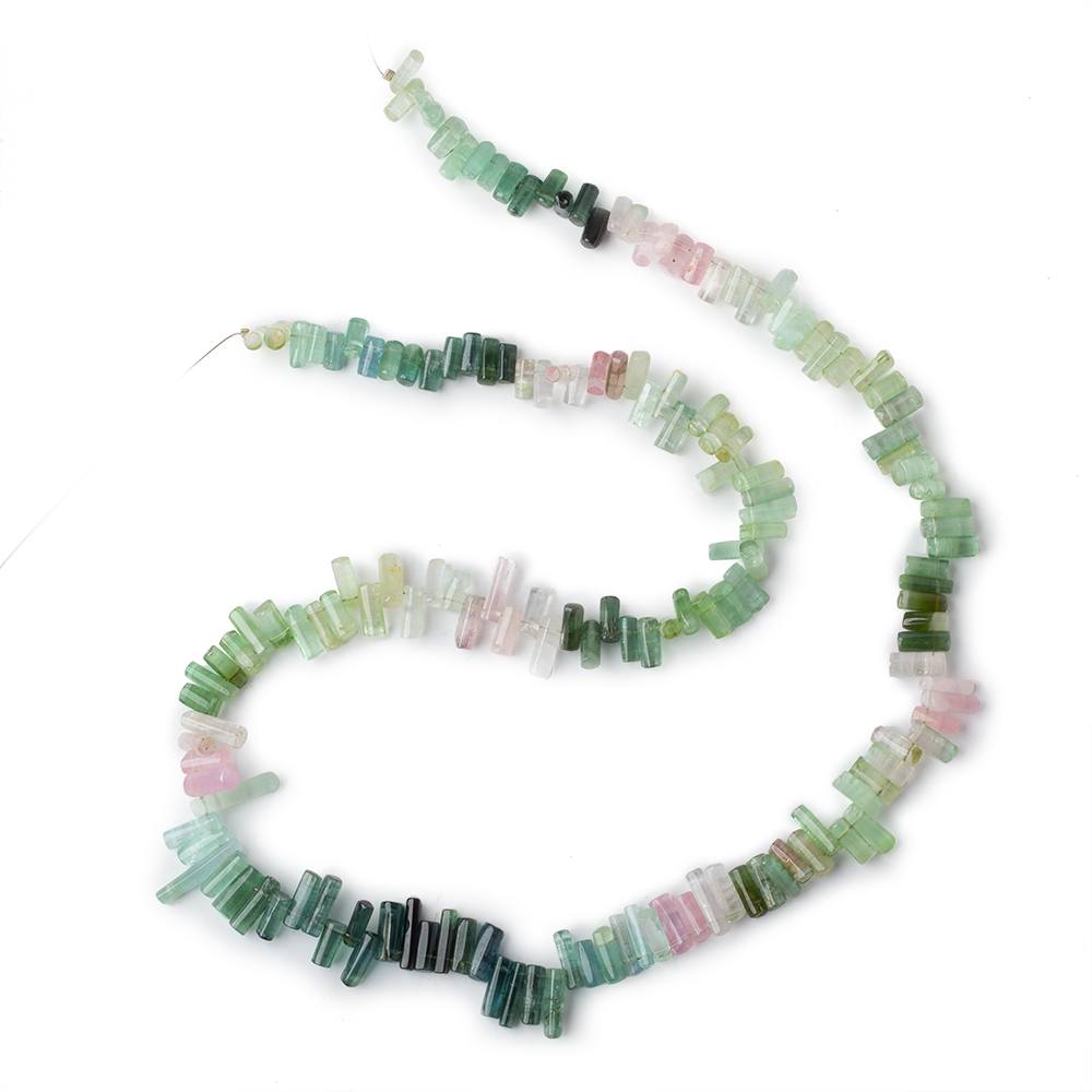 5.5x3.5-13x2.5mm Afghani Multi Color Tourmaline top drilled plain Crystals 18 inch 162 pcs