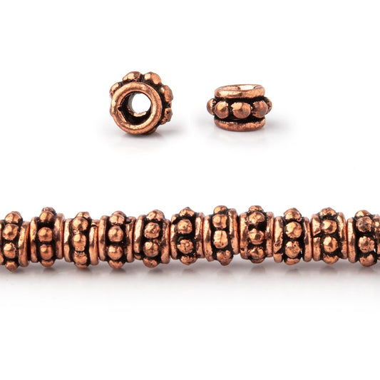 5.5x3mm Antiqued Copper Spacer Beads 8 inch 59 pieces