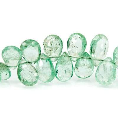 5.5x4-8x5mm Emerald Faceted Pear Beads 8 inch 70 pieces AA